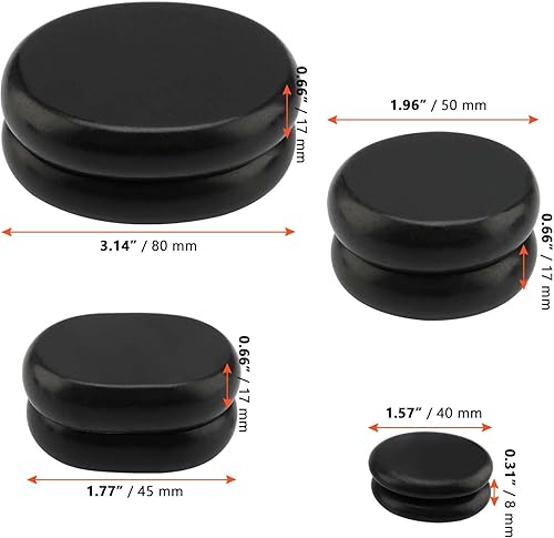 Miniatura 2 de SINJEUN 40 piedras de masaje de basalto de 4 tamaños, rocas grandes de masaje de basalto, piedras calientes redondas para spa en casa, relajación,