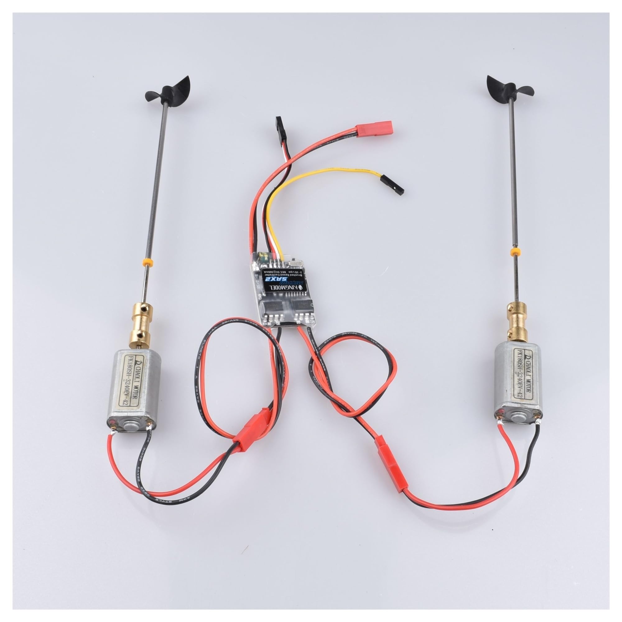 5A X2 szczotkowany Esc 3V-9V silny zestaw magnetyczny do silnika 180 silników + 15cm wał napędowy + śmigło CW CCW D30 + złącza 2to2mm do łodzi RC | 180 silników + wał napędowy 15 cm + śmigło CW CCW D30 + złącza 2 do 2 mm do łodzi RC(180 motor and 5A ESC)