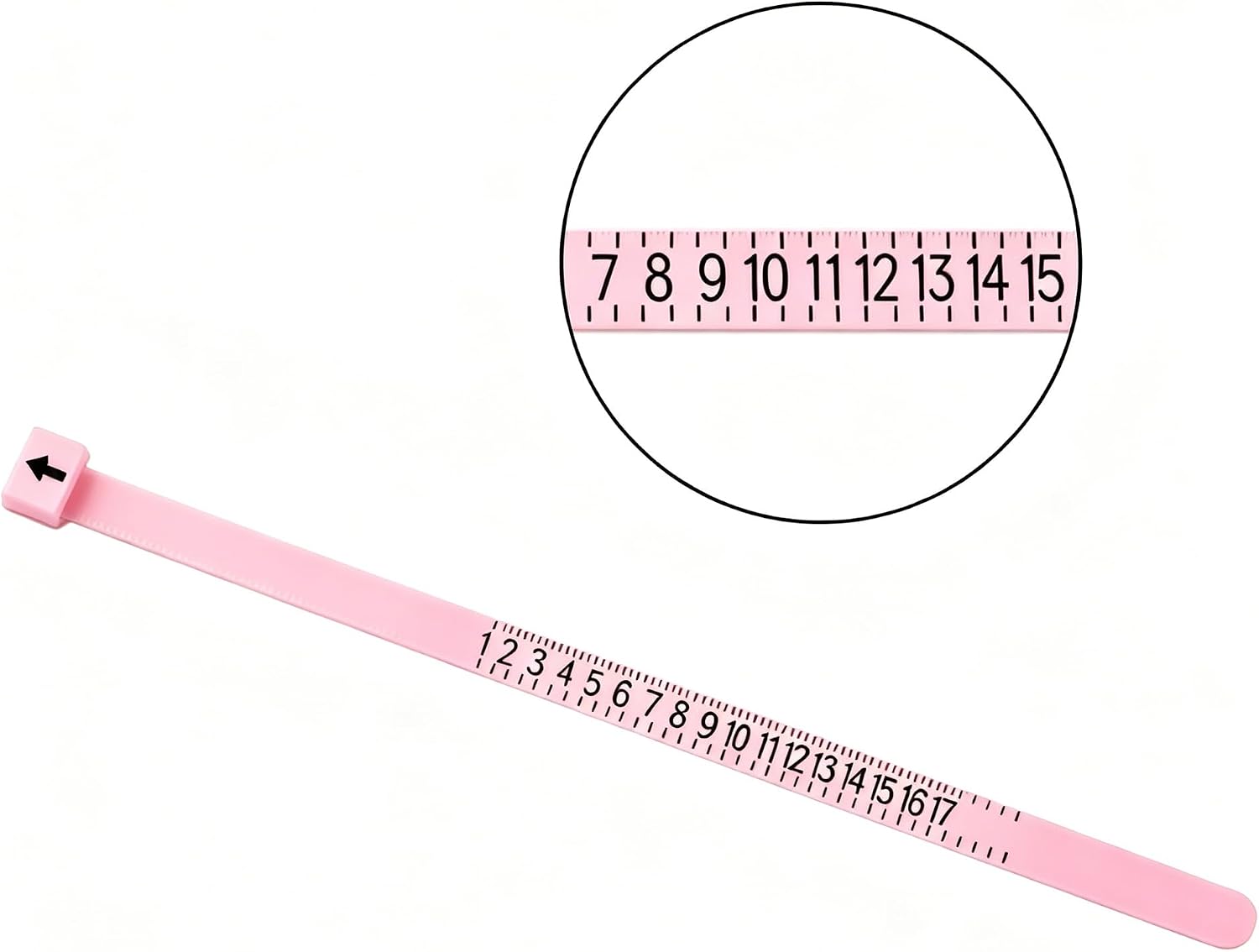 1 Pcs US Ring Sizer Measuring Gauge, Reusable Plastic Ring Size Tool (US Sizes 1–17), Finger Sizing Measure for Accurate Ring Fit, Jewelry Sizing Tool for Men & Women (Pink)