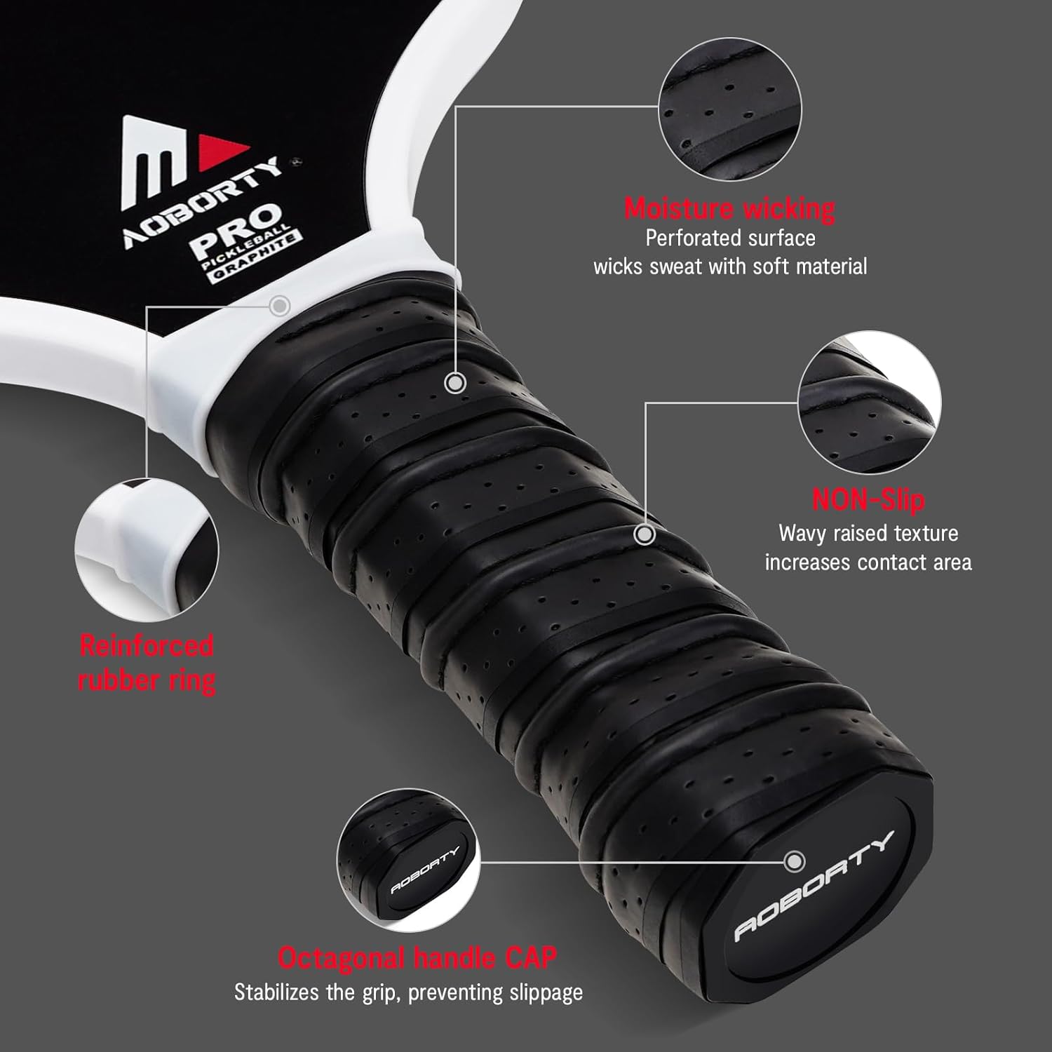 Pickleball Paddles 4 Pack - USAPA Light Graphite Premium Rackets Fiber Face & Polymer Honeycomb Core Pickleball Set with 4 Outdoor Indoor Balls Including Portable Carry Bag - Image 3