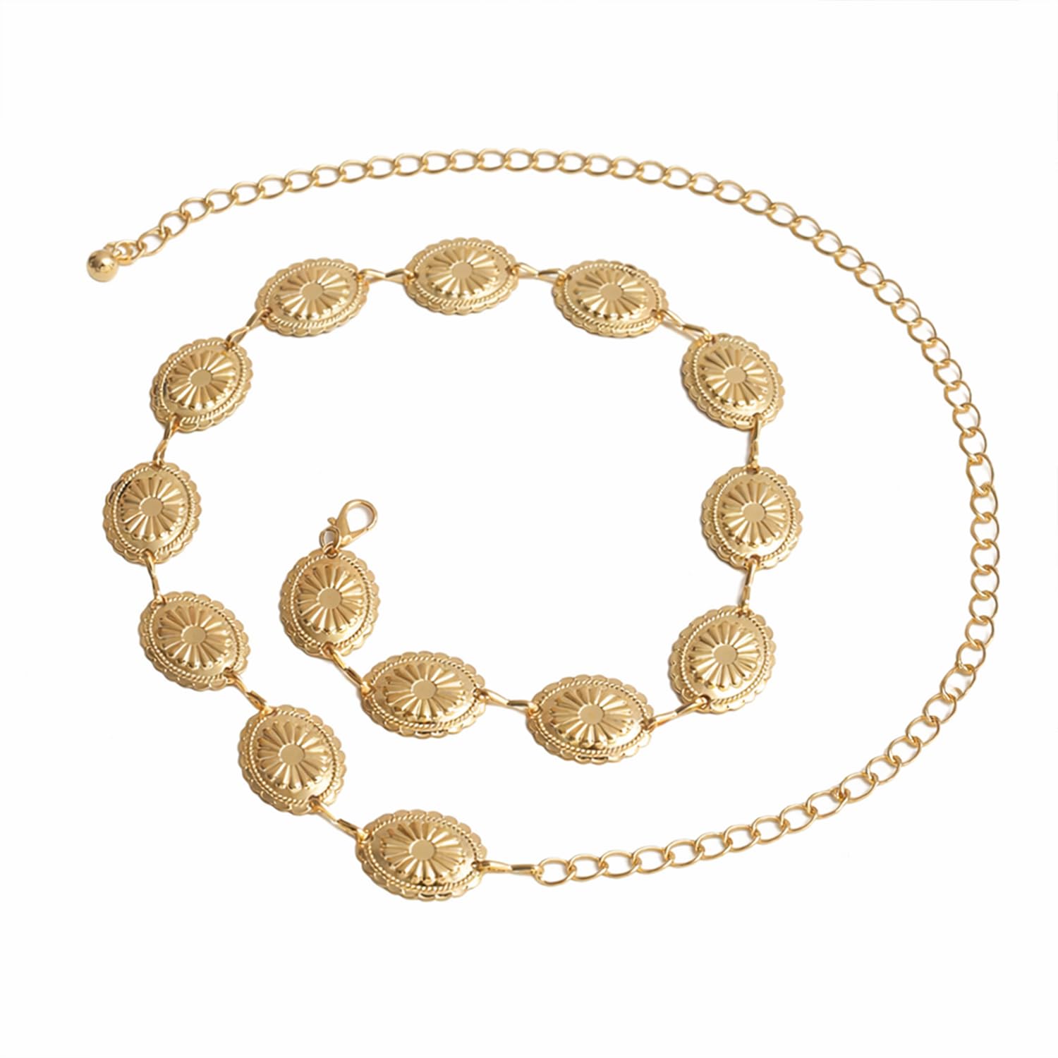 Women's New Waist Chain Dress Suit Accessories Belt Chain Retro Versatile(Golden)-image-13