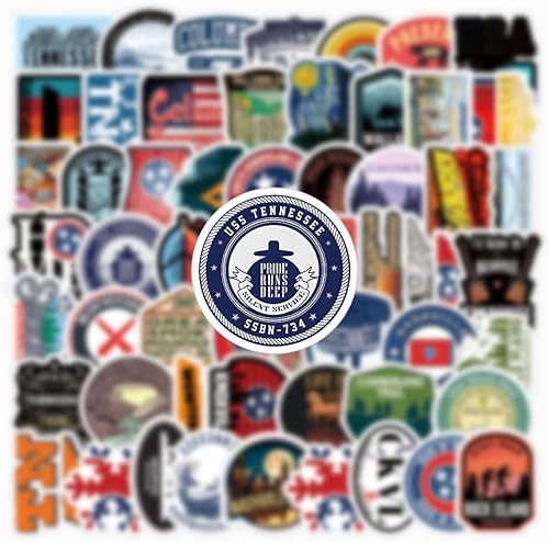 Miniatura 5 de Paquete de 62 calcomanías de Tennessee Kawaii de viaje impermeables  Lindo Vsco City Cartoon Cool Deacls Graffiti calcomanías de vinilo para