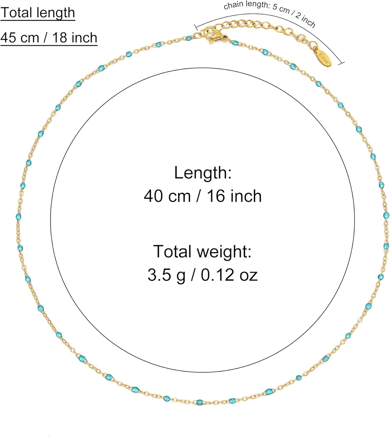 Boho Colorful Beaded Choker Necklace for Women, Rainbow Round Bead 14K Gold Plated Choker Necklace Simple Fresh Beads Beach Wedding Prom Bridal Jewelry - Image 4