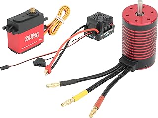 Dilwe Upgrade Your RC Car for High Performance with Brushless Motor, ESC, and Servo Set (4200KV)