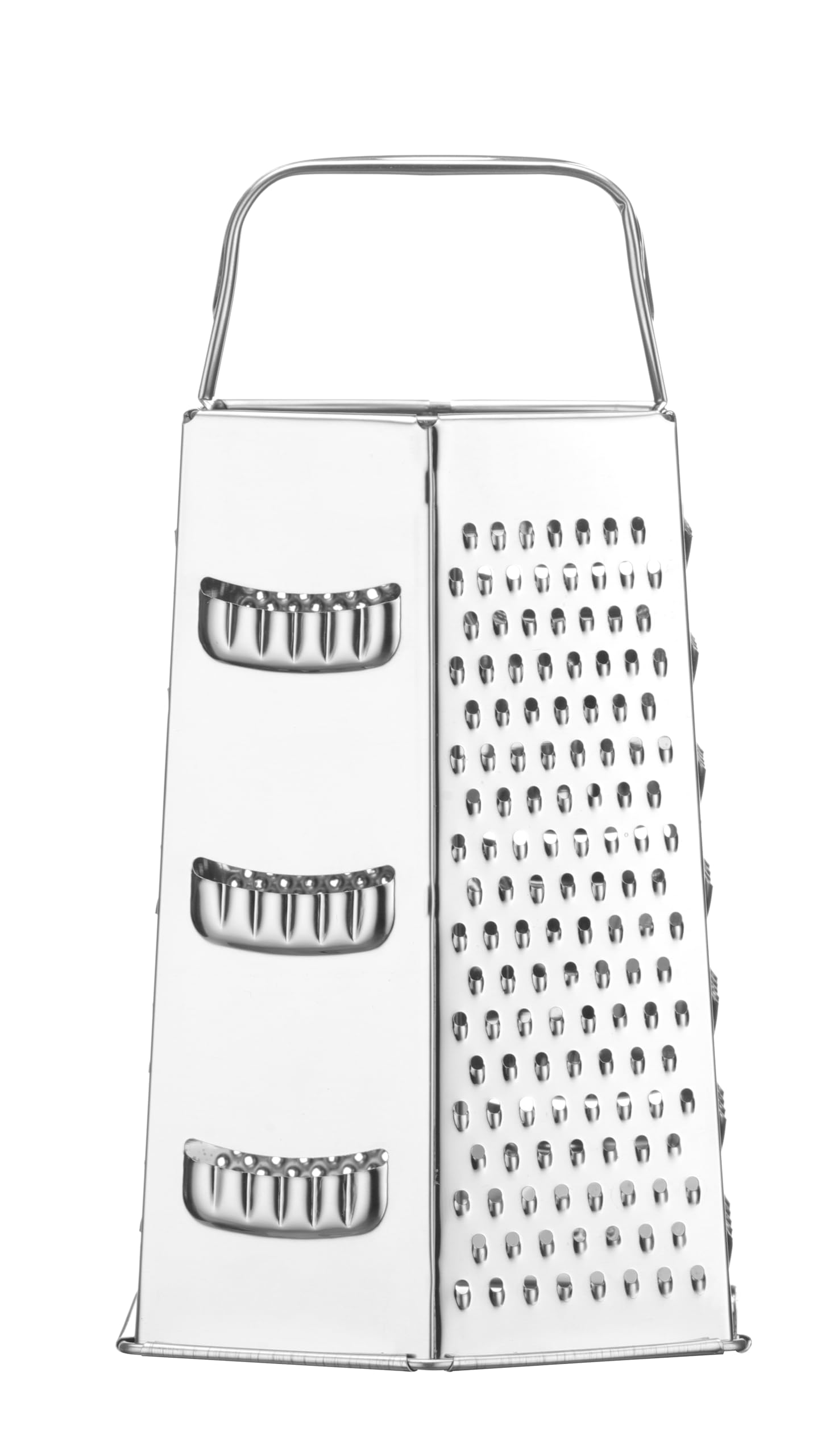 HENDI Tarka, 6-stronna, bardzo drobna, drobna, średnia, gruba i 2 strony tnące, ergonomiczny uchwyt, tarka do warzyw, krajalnica do warzyw, tarka kuchenna, 135x113x(H)215mm, stal nierdzewna