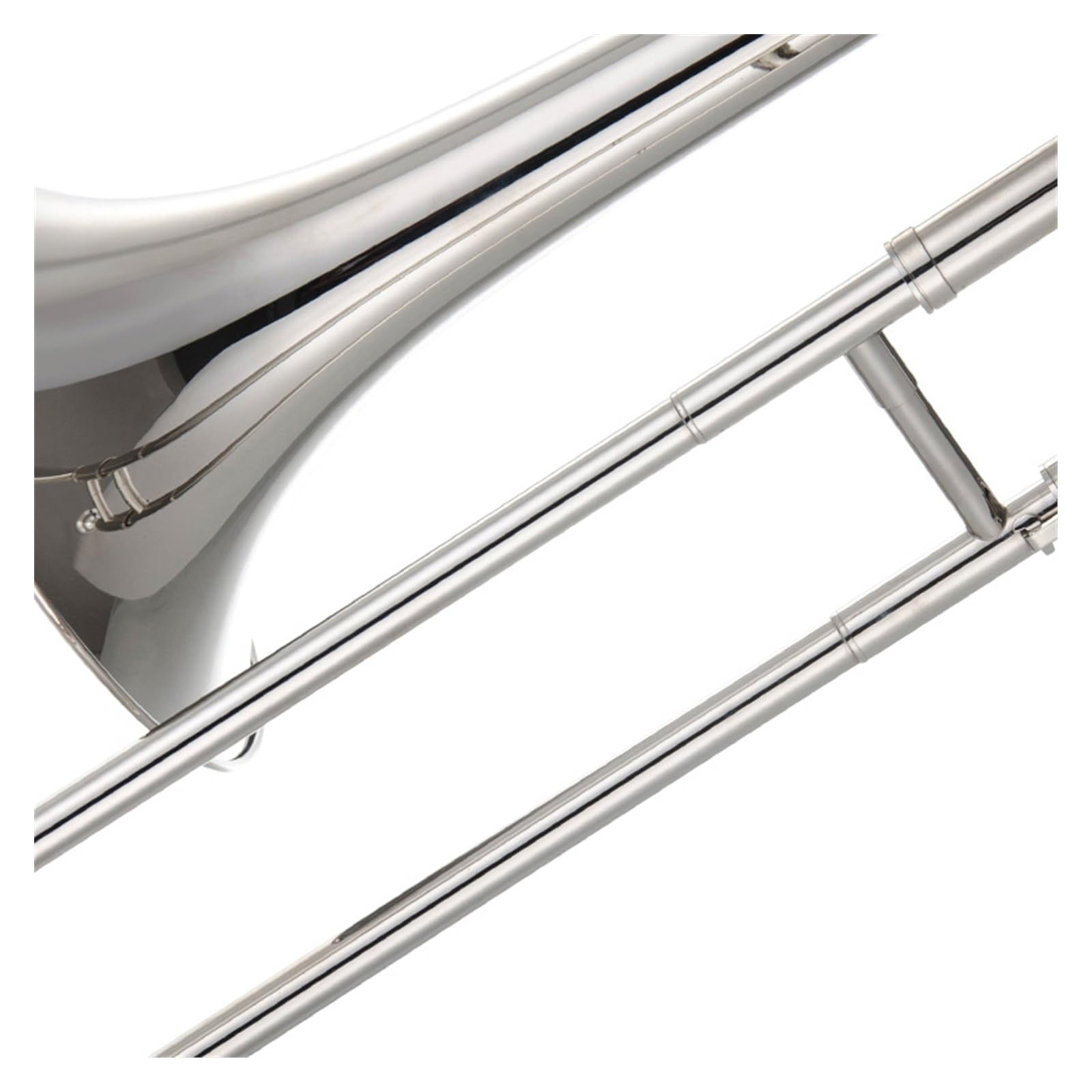 Trombone Alto En Laiton Nickelé, Ton Argent Bb, Avec Boîte De Rangement Et Embout Kit de Trombone