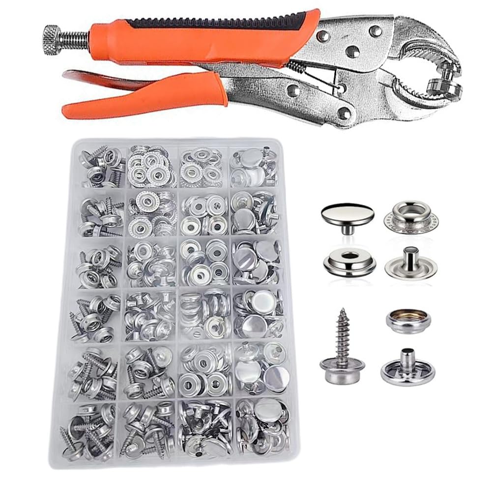 Set mit Druckknöpfen, verstellbar, mit Druckknöpfen für Leinwand, Bootsabdeckungen
