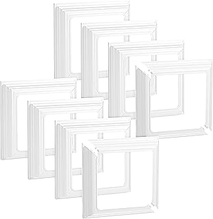 4x4 Inches Vinyl Post Skirt Split Style Base Cover Column Wraps, 8 Packs Fence White Post Cover for Hand and Stair Rails Porch Deck Base, Base Post Trim Ring Skirt Railing