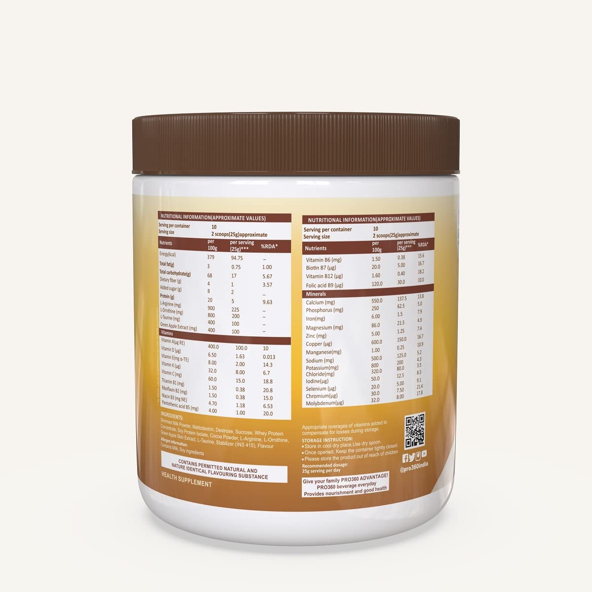 Pro360 Hair Grow Protein Powder for Healthy Hair Growth Nutrition Supplement for Men and Women - Enriched with Biotin and Green Apple Skin Extract - Chocolate Flavor (250+250) g (Pack of 2) 1