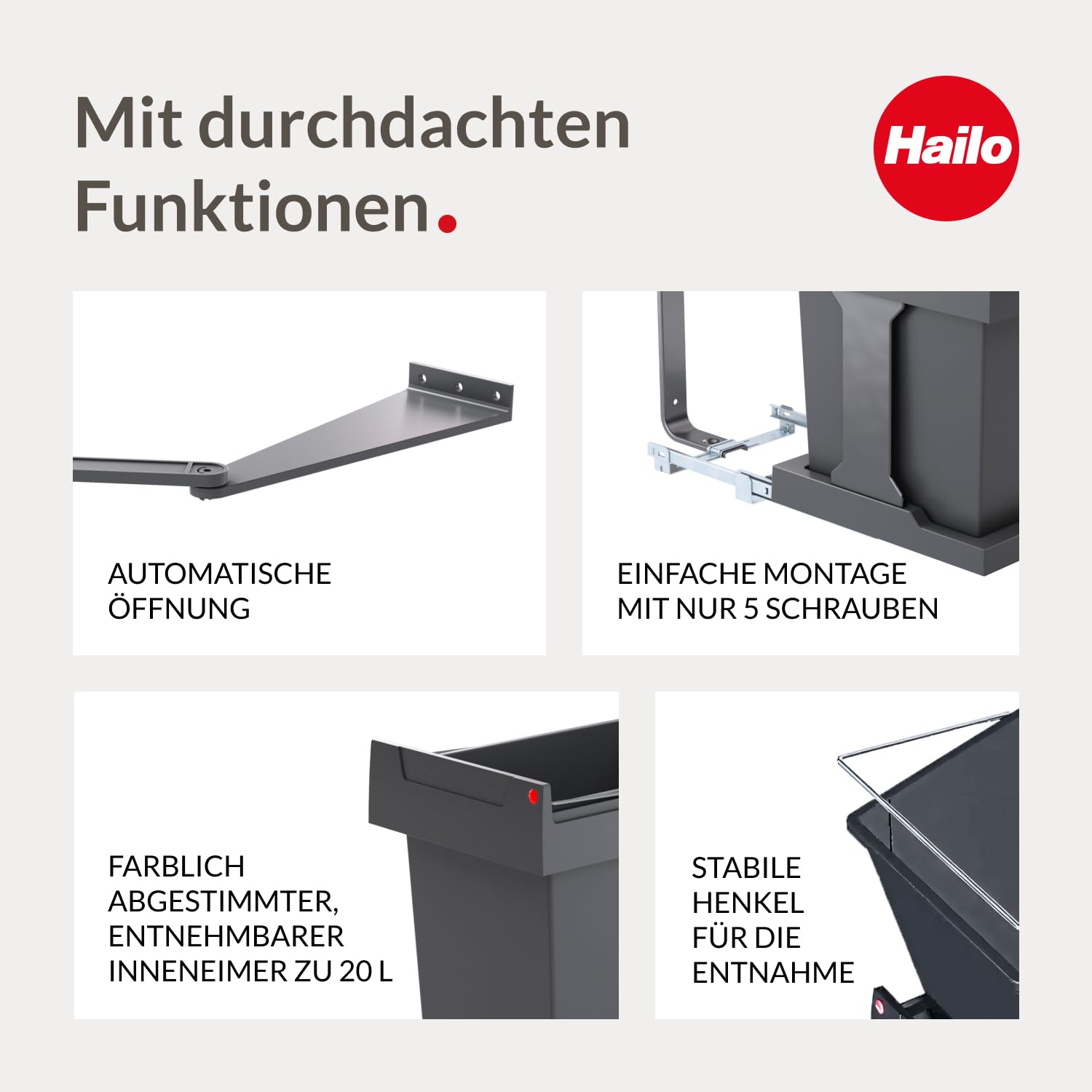 Hailo AS Solo 20 automatic - 3636001 Einbau Abfallsammler
