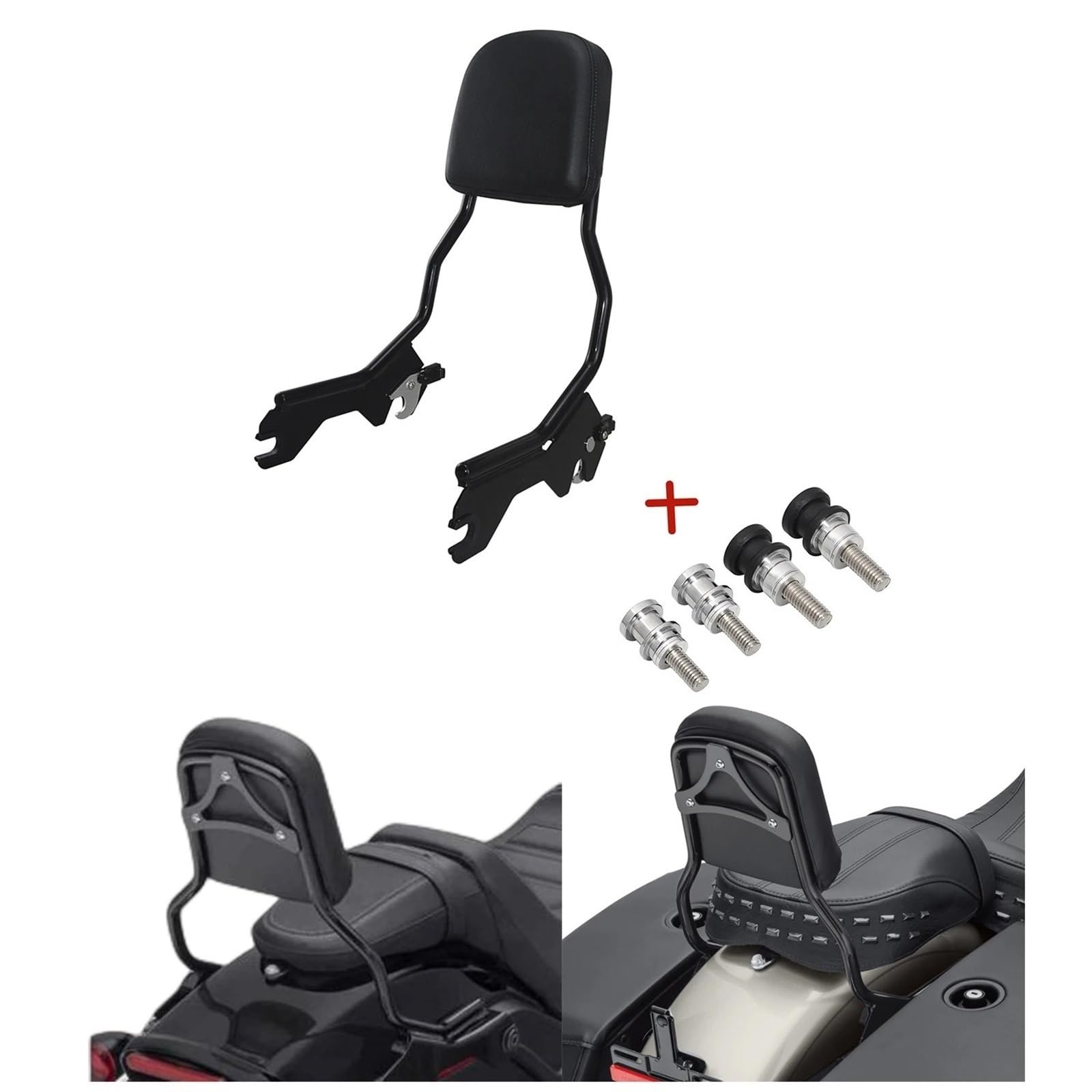 Poduszka Kufer Motocyklowy Tylne, odpinane oparcie Sissy Bar do motocykla Harley Softail Street Bob Heritage FXLR FLSB FXLRS 2018-2025