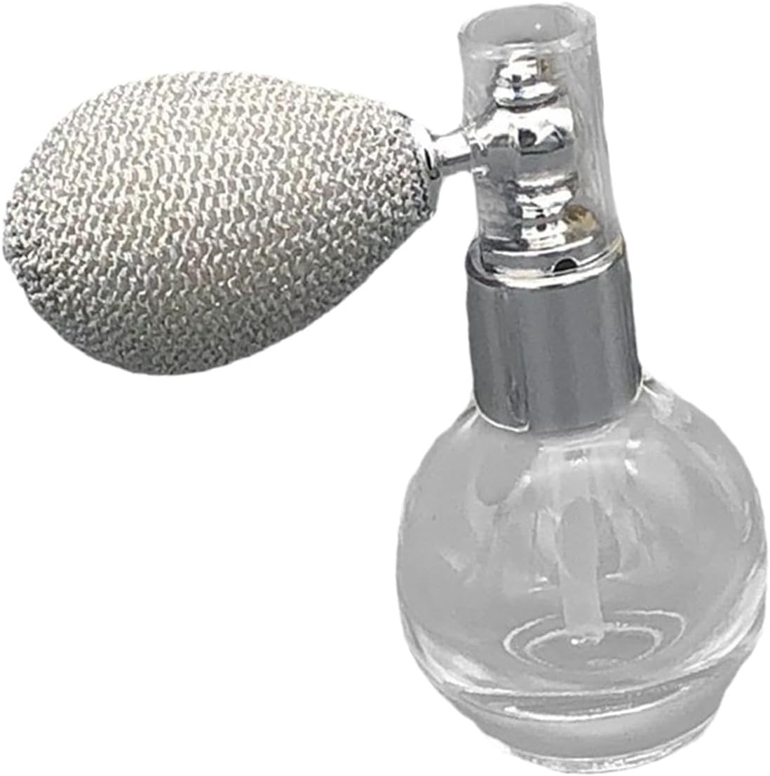 Powder Spray Bottle Empty Gift Idea Small Travel Friendly Silicone and Glass Gray