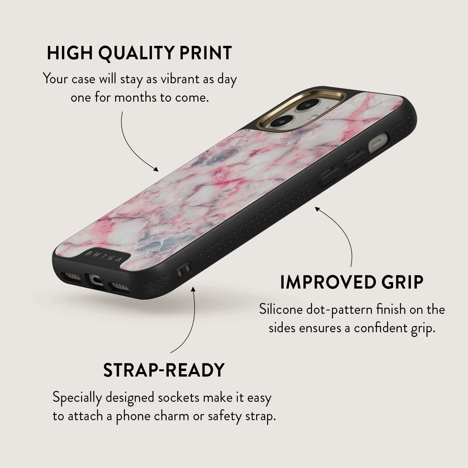Amazon.co.jp: BURGA 電話ケース iPhone 11対応 - ピンクキャンディ