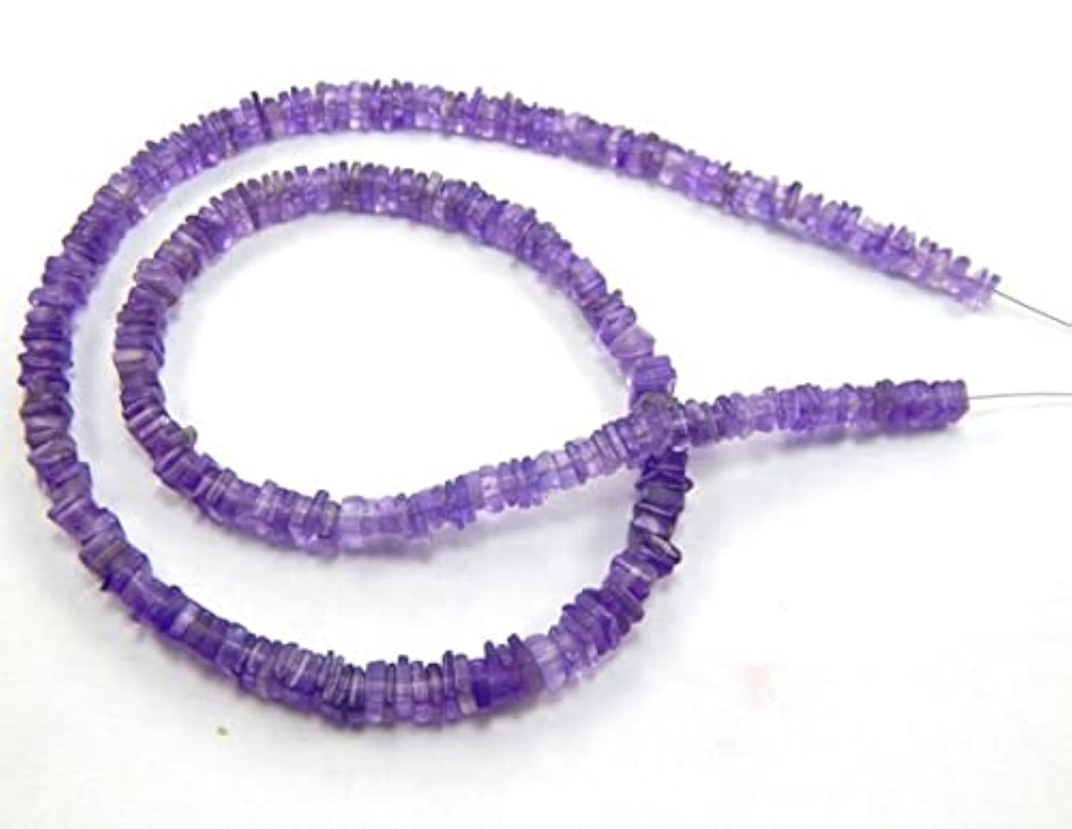 Améthyste d'Afrique véritable perles Heishi 4mm pour création collier 16''