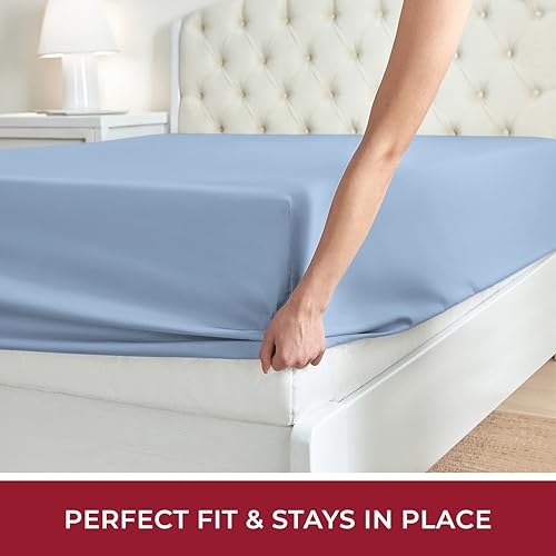 Miniatura 84 de Mellanni California King Fitted Sheet - Iconic Collection Bedding Sheets with up to 16 inch Deep Pocket - Soft & Cooling - Fade & Stain Resistant