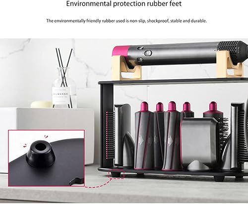 Miniatura 7 de Soporte organizador de encimera de aleación de aluminio, soporte de almacenamiento para soplador de aire, estante de almacenamiento para rizador de