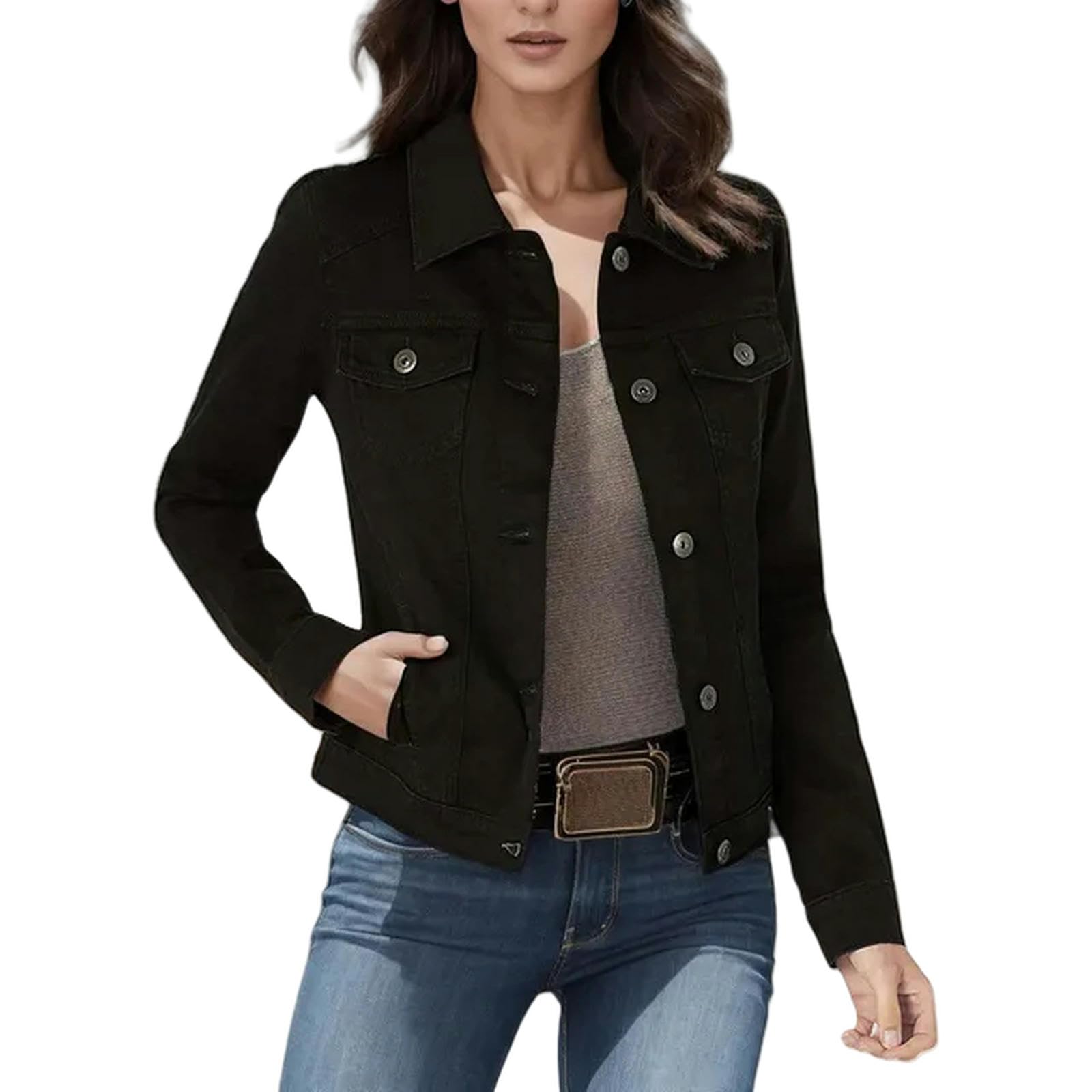 Giacca Uomo Jeans Giacca da Donna Giacche Invernali Autunnali per Camicia da Donna Streetwear Femminile da Donna A Maniche Lunghe da Donna Top