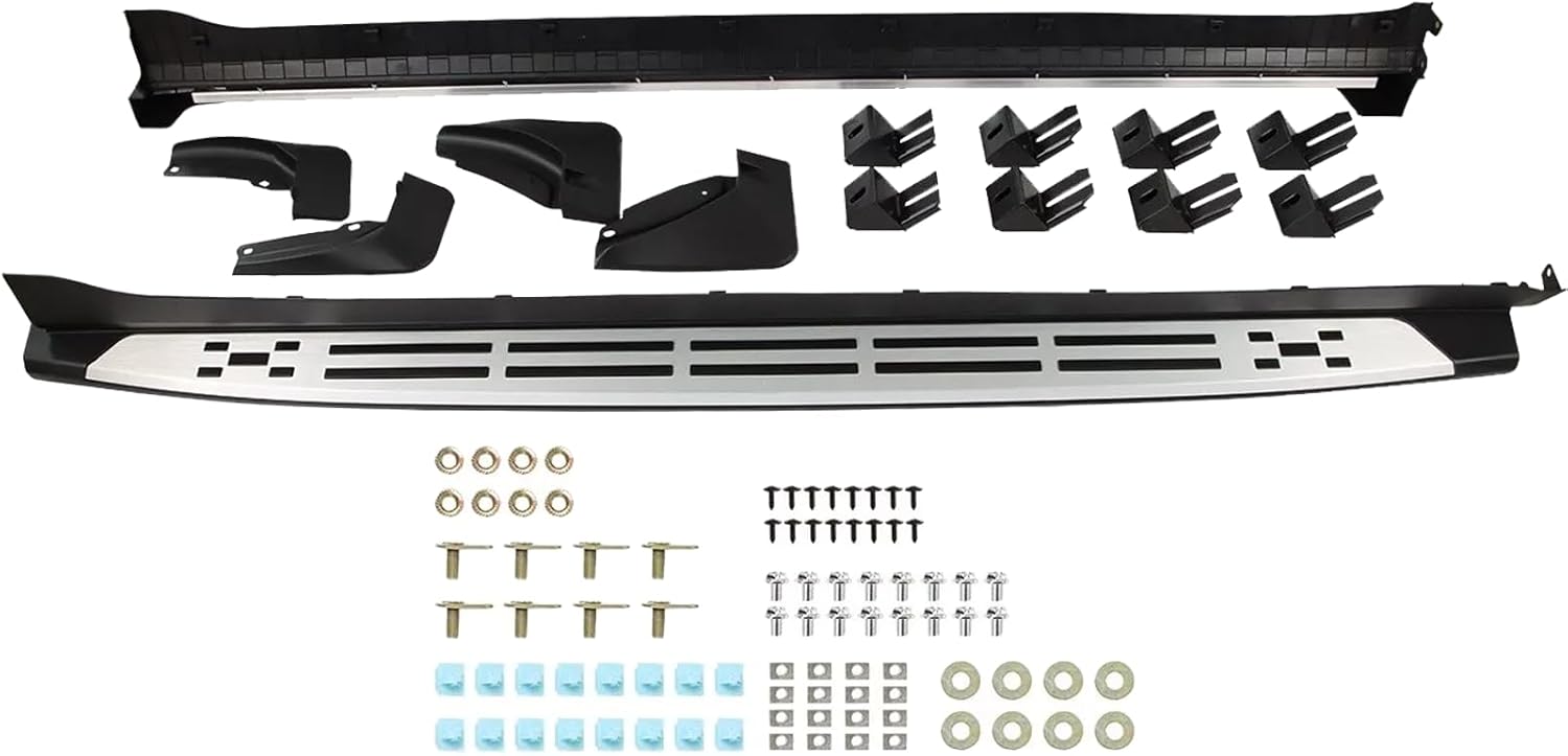 2PCS Fits for H Santa Fe 2024 2025 Running Board Side Steps Silver Nerf Bar