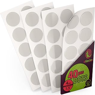 Large Double Sided Sticky Dots 40PCs - Round Sticky Tack for Wall Hanging - Mounting Putty Removable - Double Sided Tape D...