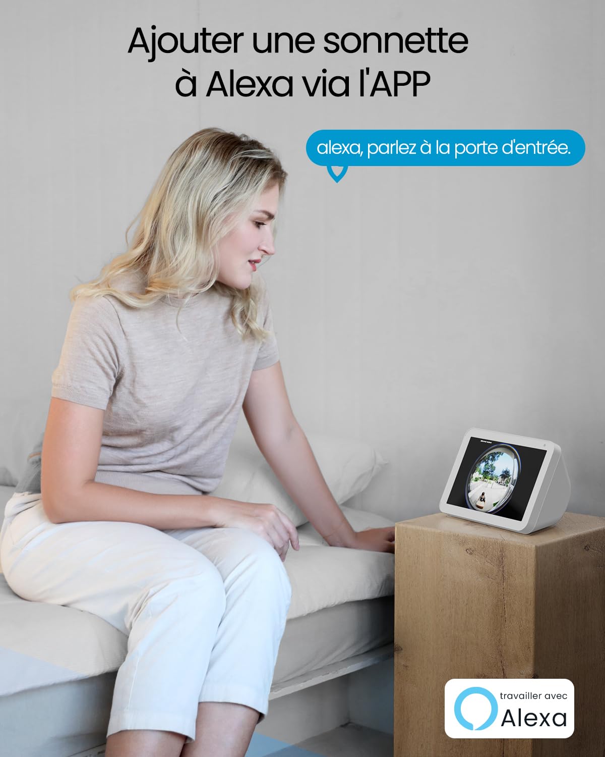 ieGeek 2K Sonnette sans Fil Exterieur avec Caméra Fisheye 180°, Détection IA, IP65, Vision Nocturne, WiFi 2,4 GHz