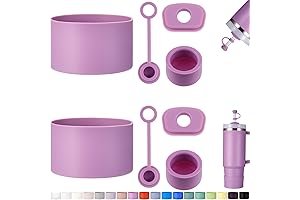 Lilac Stanley Accessories: 8-Piece Silicone Spill-Proof Tumbler Enhancement Set
