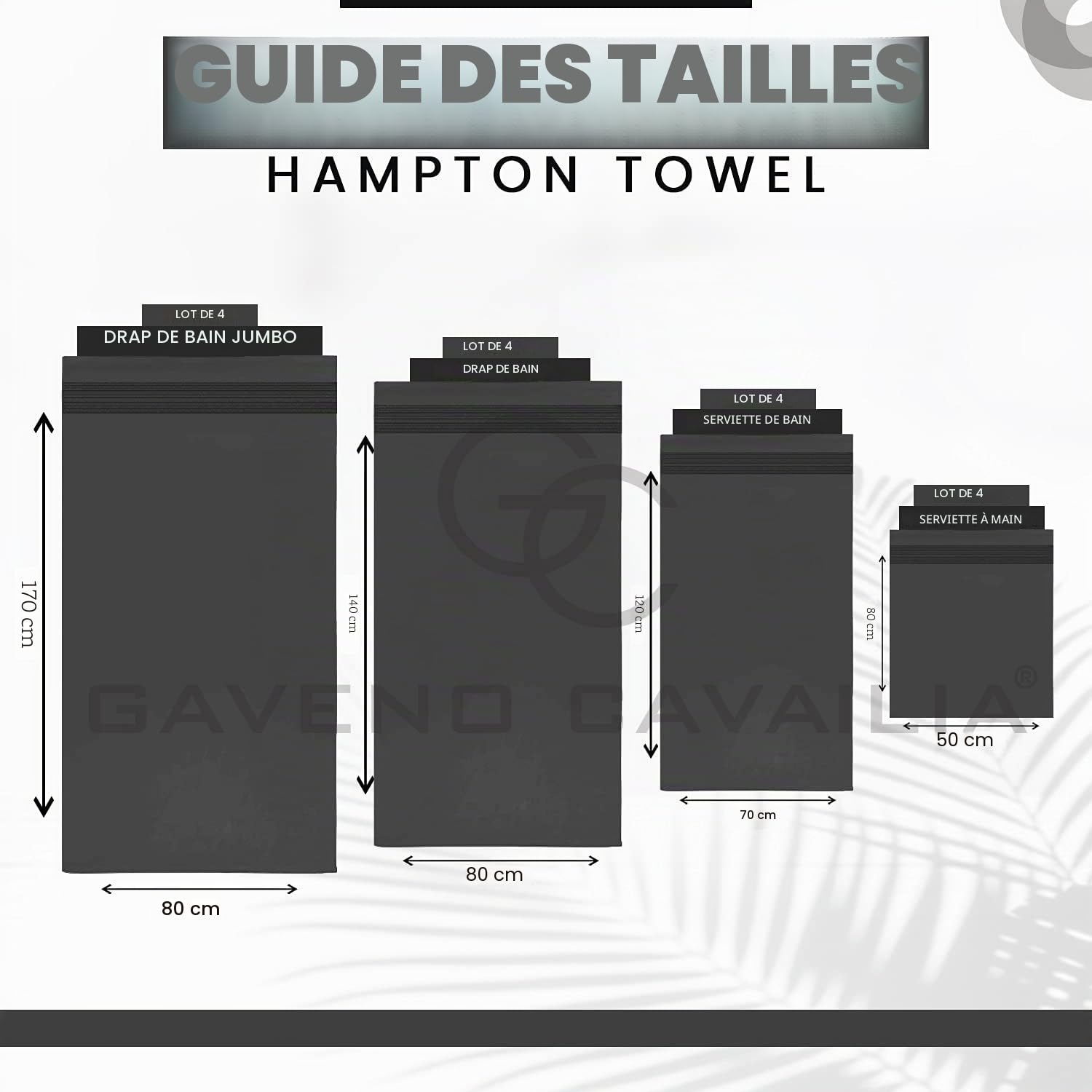 GC GAVENO CAVAILIA Lot de 4 draps de Bain Extra Larges – Serviettes en Coton égyptien – Lot de 4 Serviettes absorbantes et à séchage Rapide, Gris Anthracite