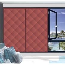 Oxford Cloth Magnetic Thermal Insulated Curtain, Bedroom Silent Cotton Curtains Cold-Proof Windproof Hanging Curtain,Brown,100 * 160cm