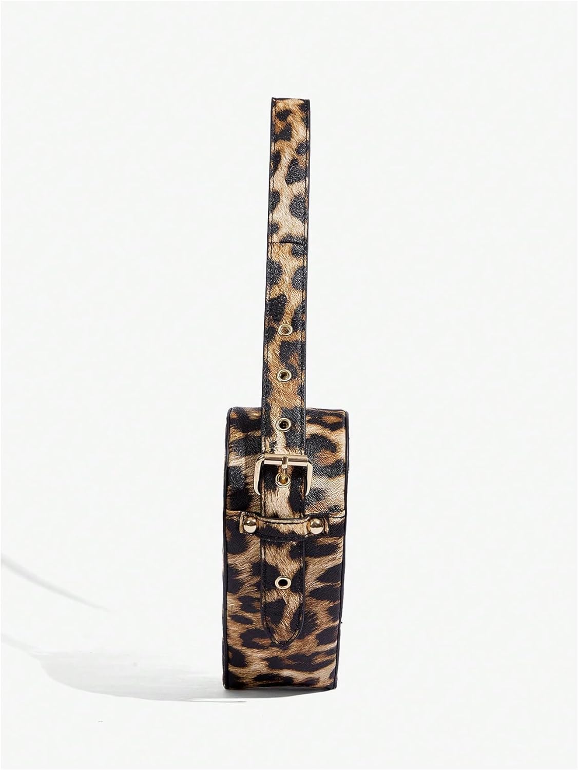 QWINEE Women's Leopard Print Top Handle Y2K Heart Shape Tote Handbag Mini Clutch Purse