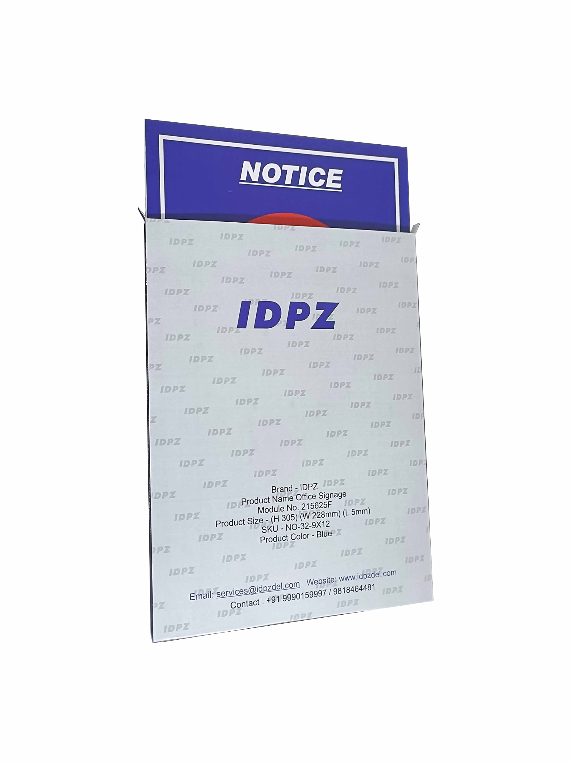 IDPZ No Entry Without Permission Signage Size 9x12 inch Color Blue