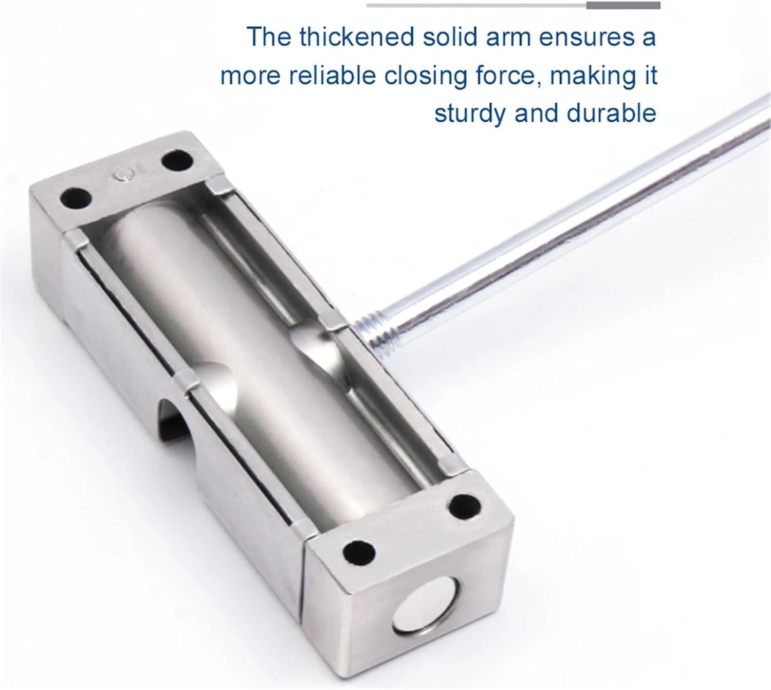 Automatic Door Closer, Automatic Door Closer Stainless Steel Rebound Door Stop Wear-Resistant Safety Spring Suitable for Commercial and Home Use(Gold)