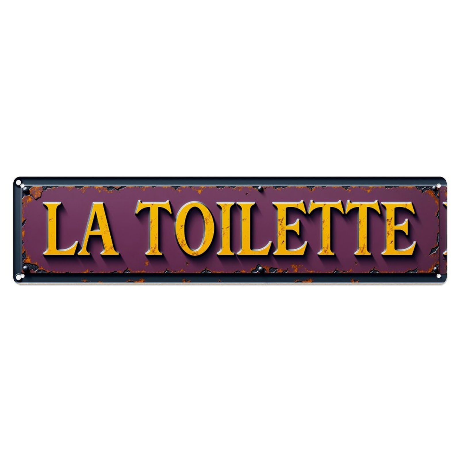 Ndieha Vintage The Toilette Sign Pattern Print Tin Sign Metal Poster Retro Bar, Home, Man Cave, Kitchen, Laundry Room Wall Art Decor Gift 4X16 Inch