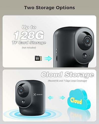 Miniatura 8 de COCOCAM Cámara de seguridad 2K para interiores con batería de 5200 mAh, cámara WiFi, inalámbrica para monitor de bebémascotaseguridad del hogar,