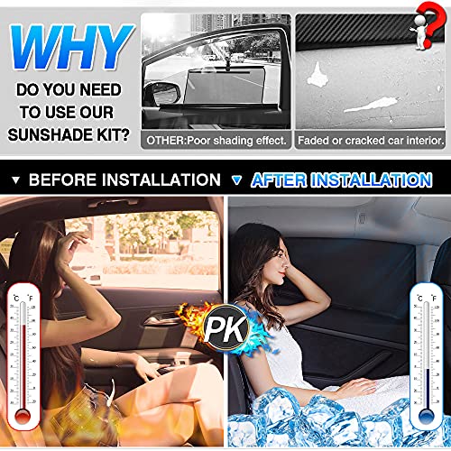 T TGBROS Window Sunshade for 2011–2022 Jeep Grand Cherokee Side Triangular Full Rear Window Windscreen Shield Cover Sun Heat Visor Foldable Sun Blocking 7PCS (NOT for Grand Cherokee L & Cherokee) by T TGBROS - Image 3