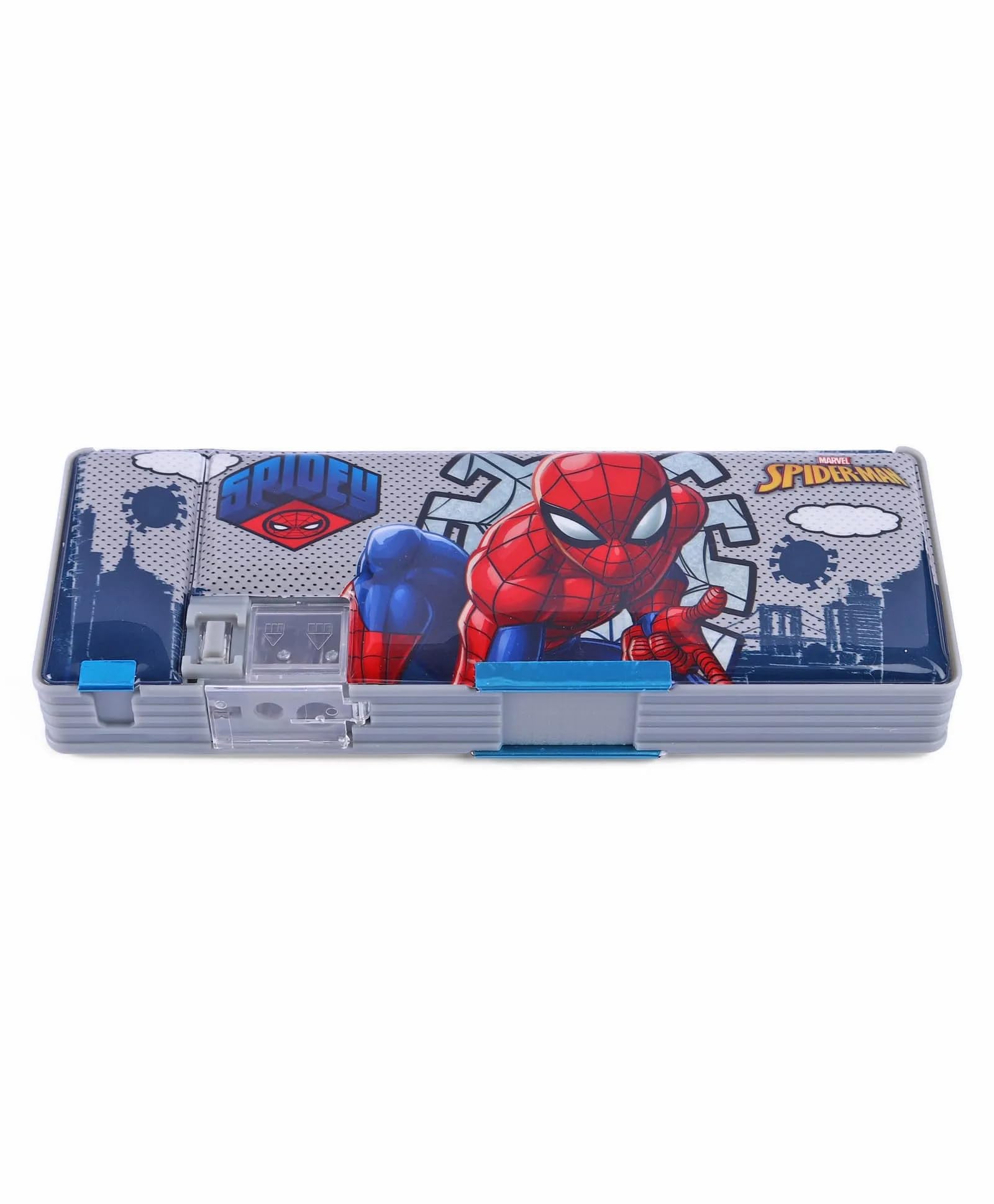 STRIDERS Spider-Man Magnetic Pencil Box with Extra Storage 1 Button Lock Large Capacity Organizer Ideal for Kids & Students-image-2