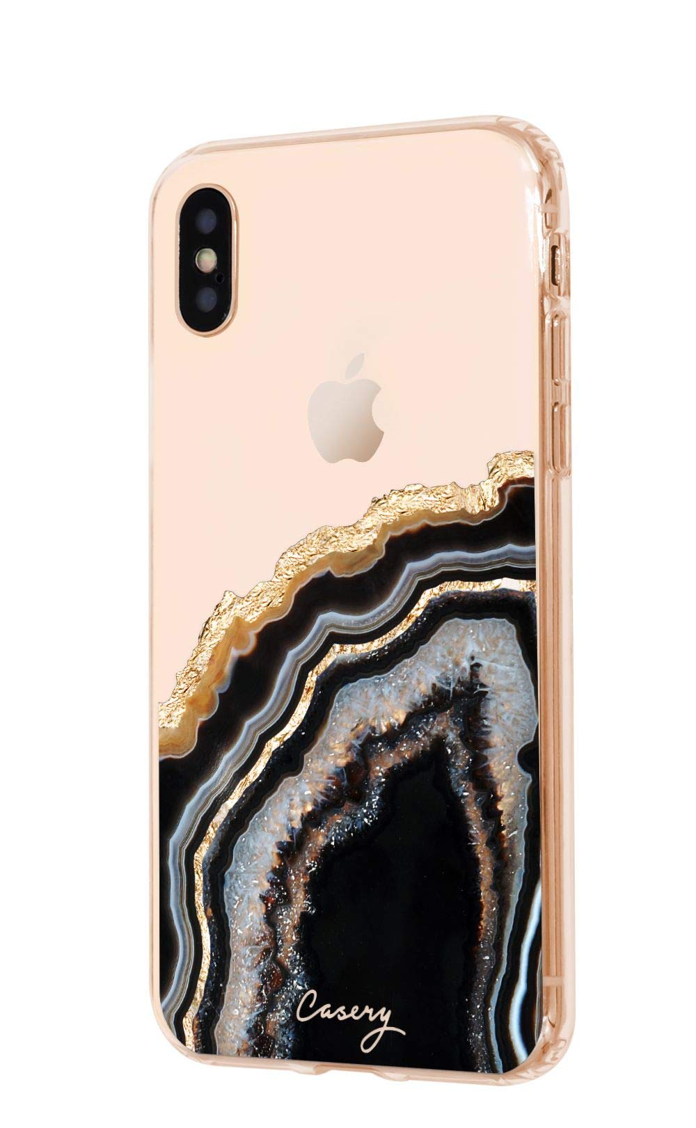 Amazon.com: Casery Black and Gold Agate Phone Case for iPhone X/XS