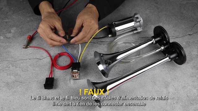 Klaxon à Air 150 DB HK Double Trompette En Zinc Chromé Avec Compresseur Pour Tout Vehicule 12 V Voiture Train Camion Camping Car Van Bateau Suv Moto Super Puissant Noir