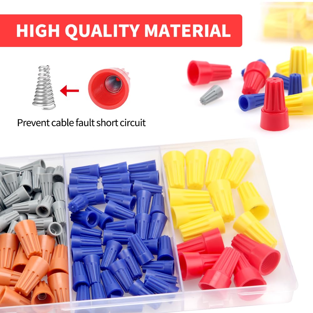 YIXISI 120 PCS Electrical Wire Connection Screw Twist Connector Cap, Closed End Cap - Image 3