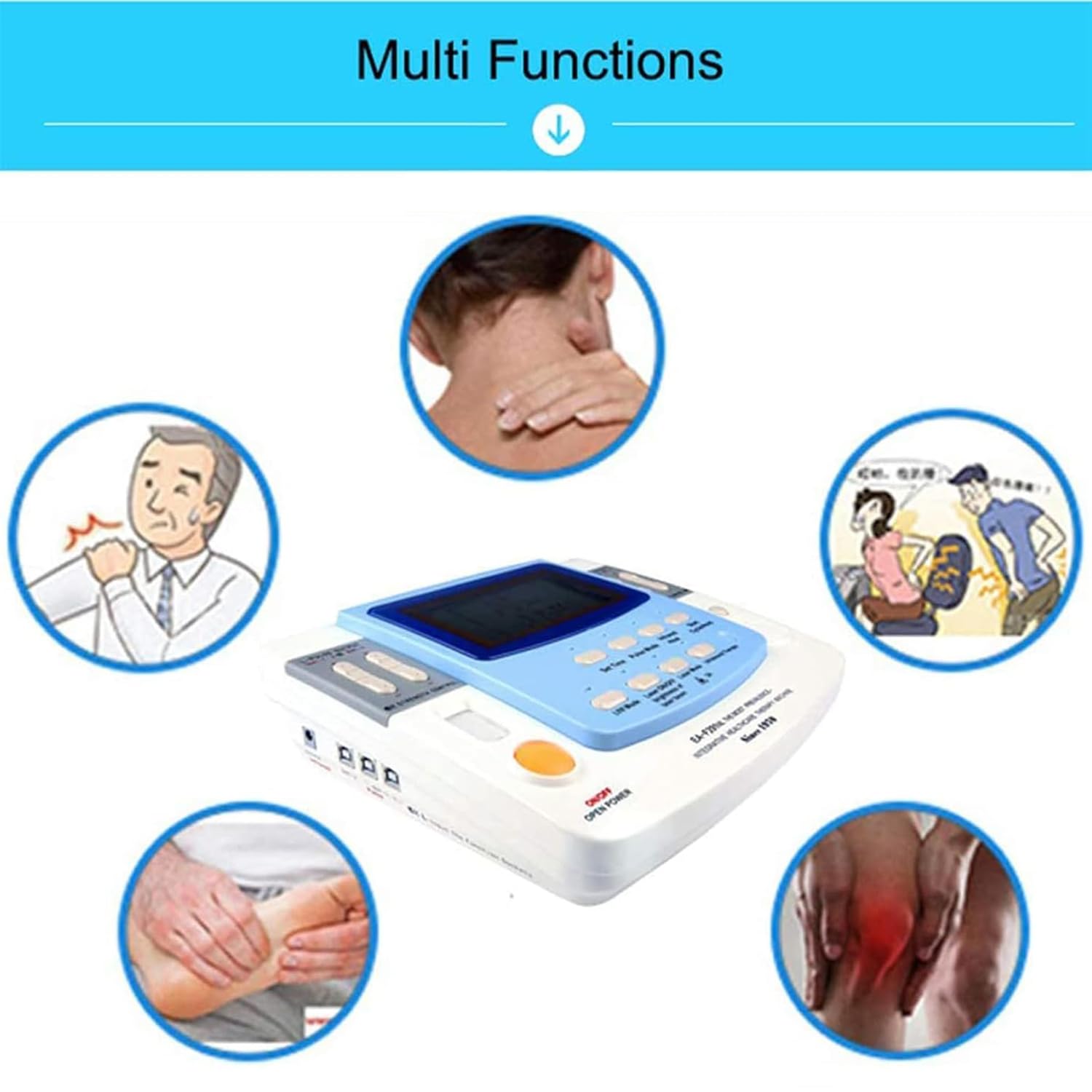 Máquina De Fisioterapia De 9 Canales, Masajeador Corporal De Acupuntura De Baja Frecuencia, Ultrasonido De Belleza + Función EMS, para Alivio Muscular Y Desbloqueo De Meridianos