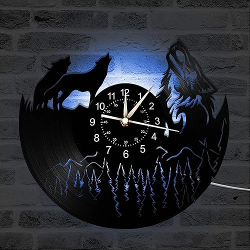 Reloj de pared redondo unisex silencioso de 12 pulgadas con movimiento de cuarzo y pantalla de luz LED, funciona con pilas, adecuado para decoración