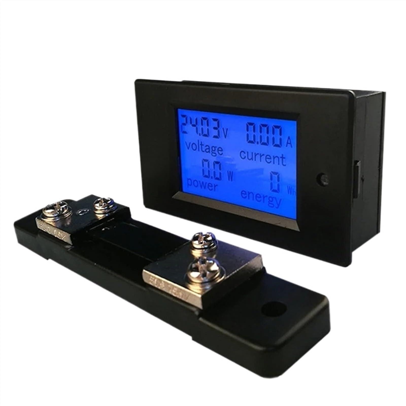 PZEM-051 DC ampèremètre numérique voltmètre 6.5-100 V 4 IN1 LCD Moto Tension Courant Moniteur d'énergie (Color : PZEM-051 100A shunt)