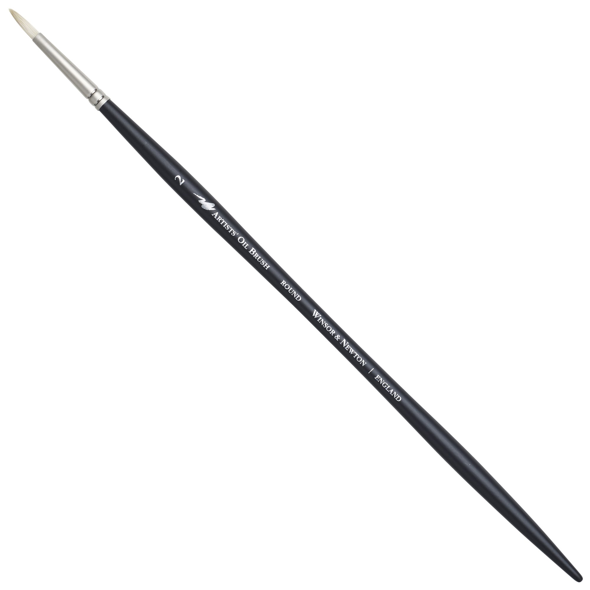 Winsor & Newton Artists' Oil Hog Paint Brush, Long Handle Size 2, Round