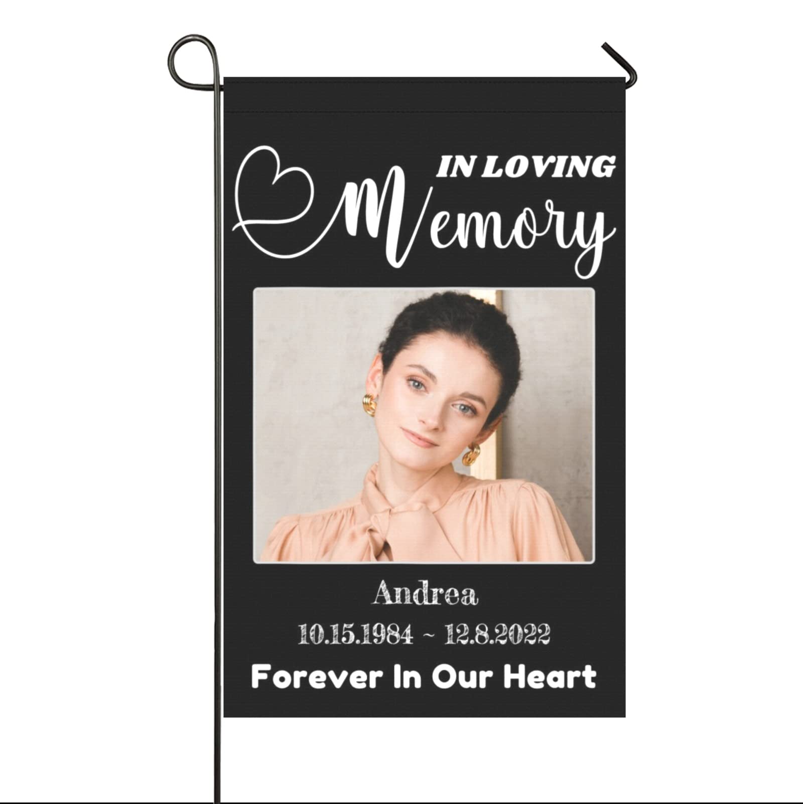 JFbuoumau Custom Memorial Flag-Personalized Garden Flag in Loving Memory with Photo Name Date, Customized Memory Garden Flags for Outdoor Yard