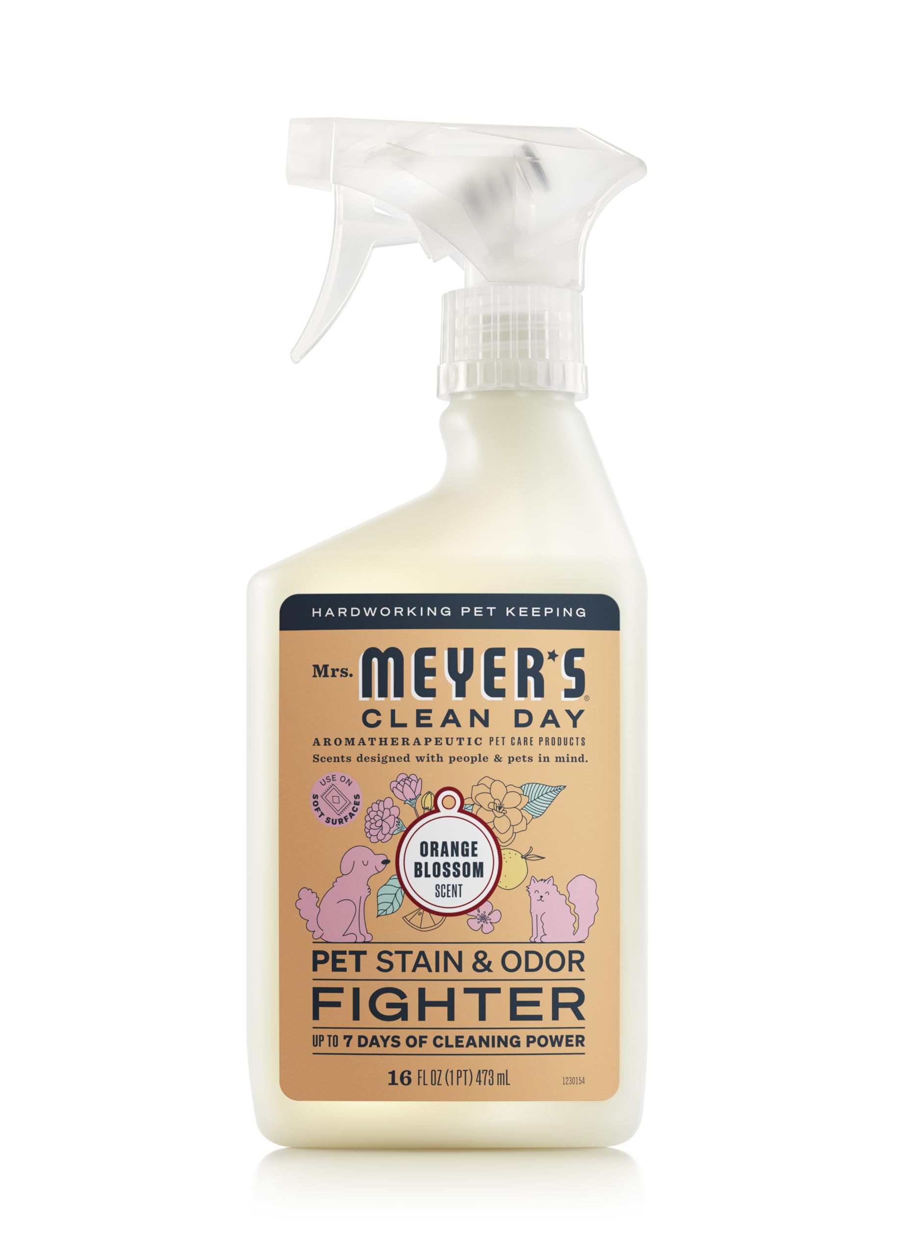 Mrs MEYERS CLEAN DAY Pet Stain Odor Fighter Orange Blossom Scent 16oz