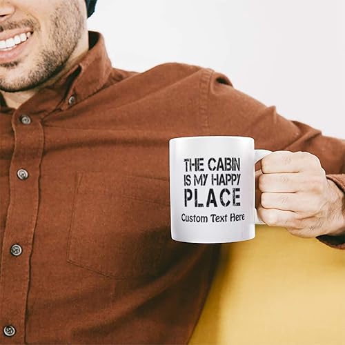 Miniatura 9 de "La Cabina es My Happy Place" Funny Relax # 1Café Té Blanco Taza de cerámica taza 11ozVacaciones Navidad Hanukkah Regalo