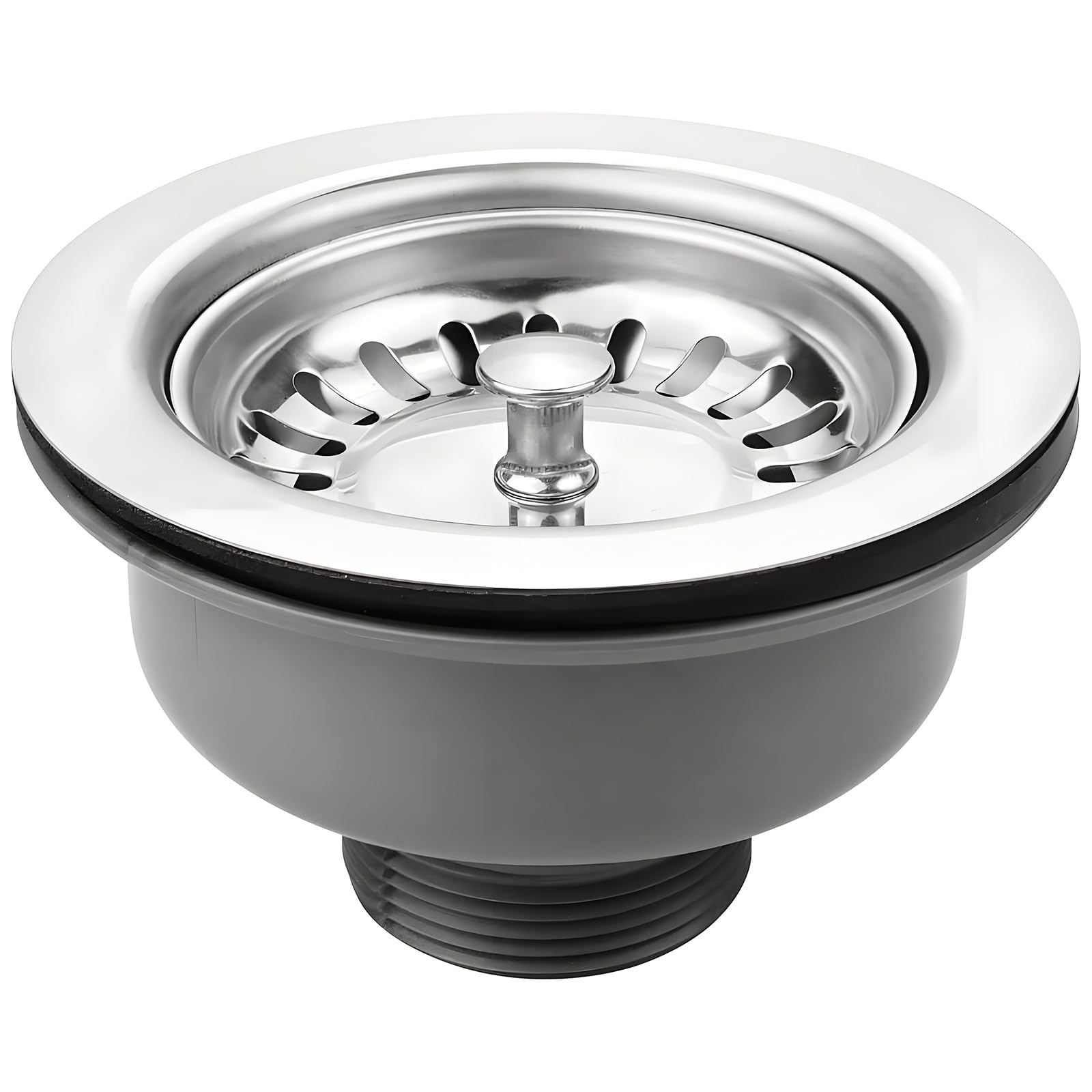 Sink Strainer 114mm Stainless Steel Kitchen Sink Basket Strainer Drainer Plug, High Temperature Resistance, Waste G1½ for Sink Hole Size 83-90 mm