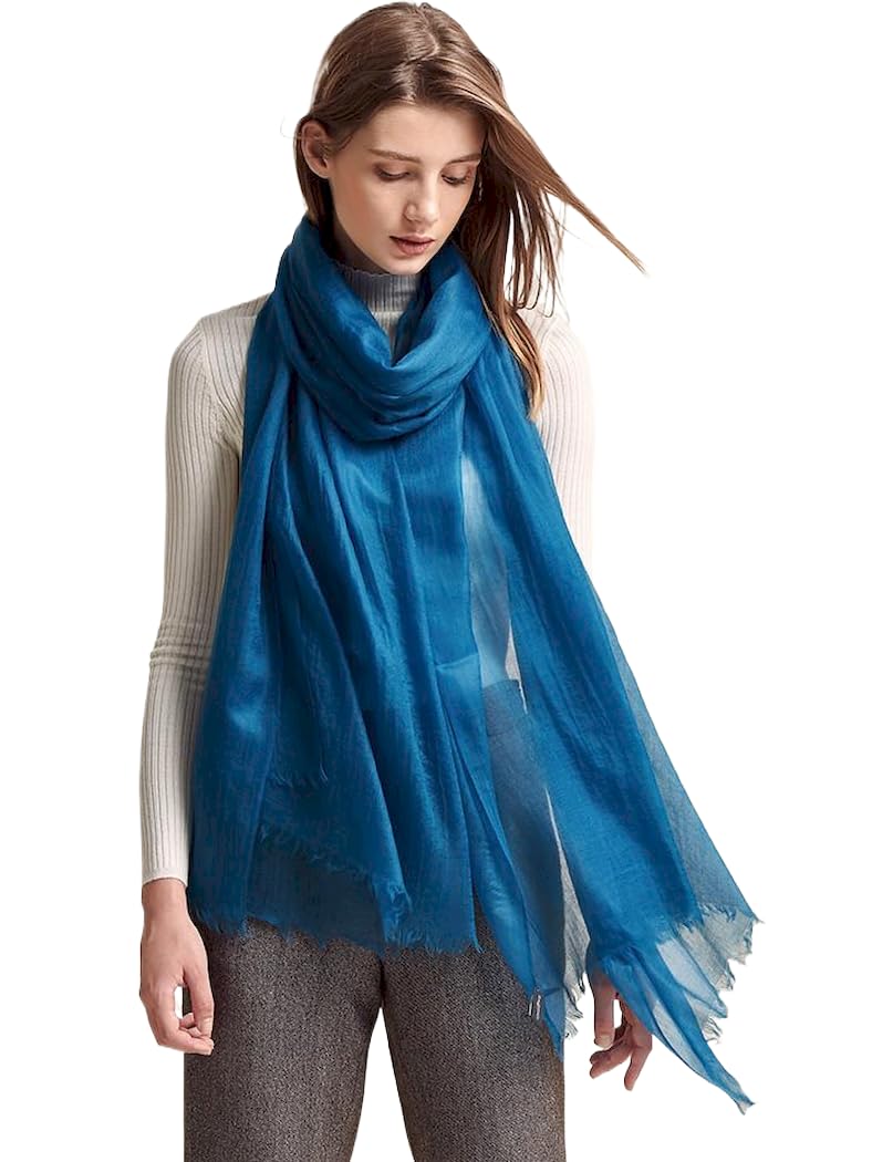 Puro Ring Cashmere Pashmina Sciarpa Leggera Sottile Stola Da Cachemire Lana Scialle Con Frange Donna