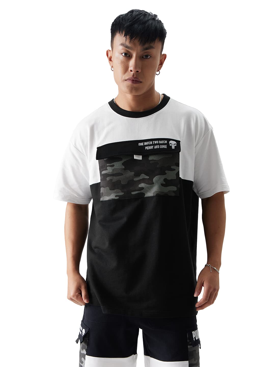 Men Official Punisher: Lethal Mode Printed Black Half Sleeve T-Shirt-image-2