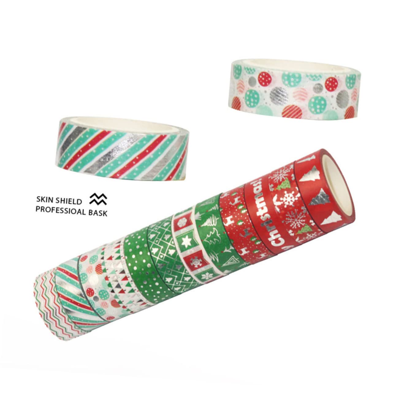 EXCEART 3 Juegos De Cintas Adhesivas De Papel Washi Colección Navideña para Envolver Manualidades Decoración del Hogar Y La Oficina 12 Rollos X 3