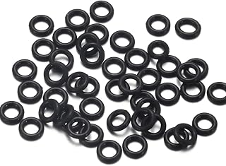 200pcs Elastic Rubber O-Ring Positioning Beads Charms for Leather Bracelet Making Silicone Assortment Washer Gasket Sealing Ring Findings Accessories (Hole Size 5mm, Black)