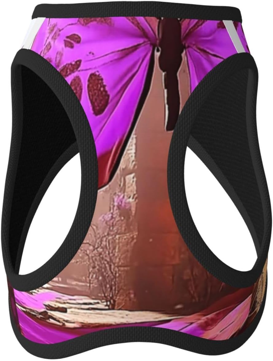 Pink Lotus Queen Pet Vest Small Size Dog Harness and Leash Set for Training, Reflective & Adjustable Without Accessories Small